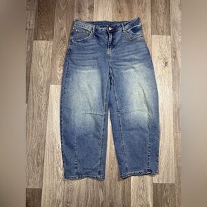 Sidefeel Woman’s Barrel Leg Wide Leg Jeans Size 14